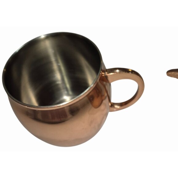 Threshold Stainless Steel Copper-Color Moscow Mule Mugs Set Of 2 12 Oz Each Hand - Picture 3 of 6